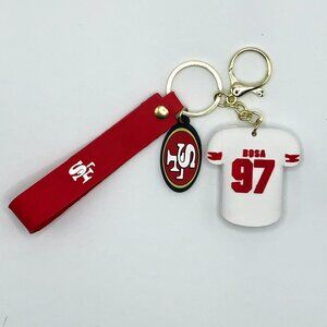 NEW 49ers Bosa Jersey Silicone Keychain